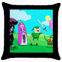 Adventure Time The Legend Of Zelda Parody Throw Pillow Case (black) by Sarkoni