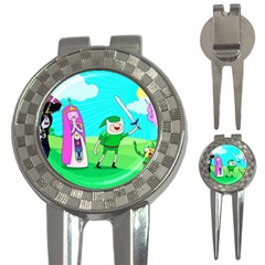 Adventure Time The Legend Of Zelda Parody 3-in-1 Golf Divots by Sarkoni