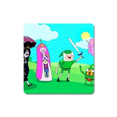 Adventure Time The Legend Of Zelda Parody Square Magnet by Sarkoni