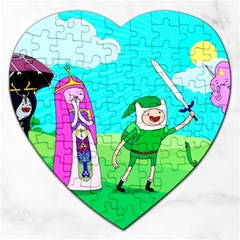 Adventure Time The Legend Of Zelda Parody Jigsaw Puzzle (heart) by Sarkoni