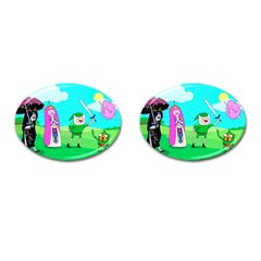 Adventure Time The Legend Of Zelda Parody Cufflinks (oval) by Sarkoni