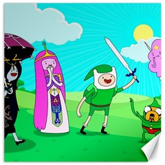 Adventure Time The Legend Of Zelda Parody Canvas 16  X 16  by Sarkoni