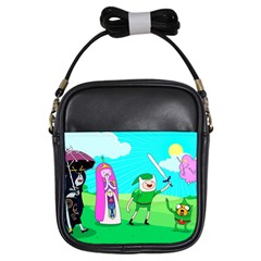 Adventure Time The Legend Of Zelda Parody Girls Sling Bag by Sarkoni