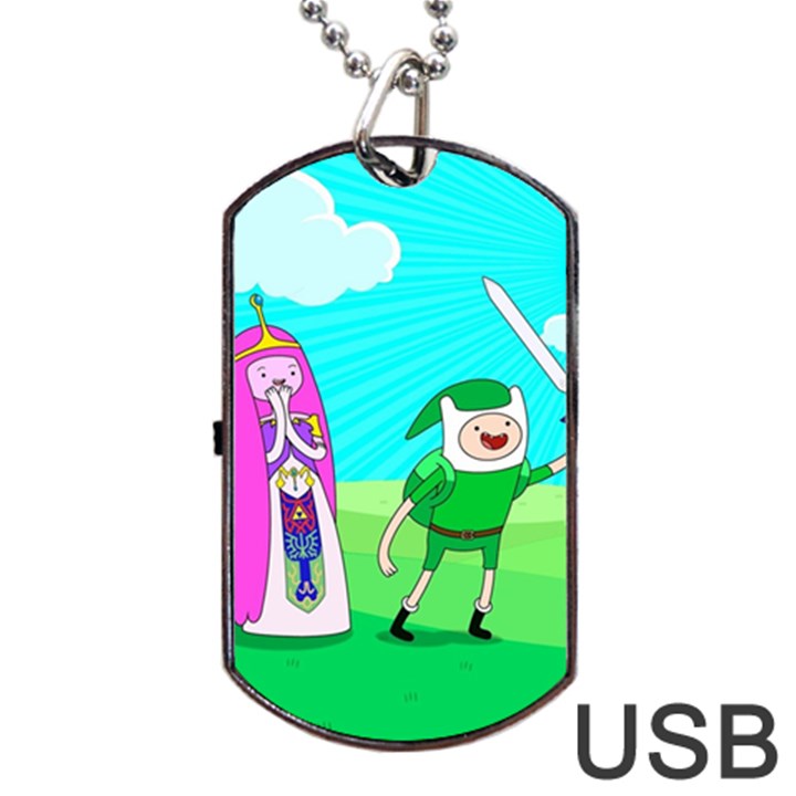 Adventure Time The Legend Of Zelda Parody Dog Tag USB Flash (Two Sides)