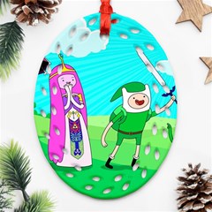 Adventure Time The Legend Of Zelda Parody Ornament (oval Filigree) by Sarkoni