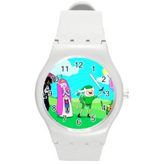 Adventure Time The Legend Of Zelda Parody Round Plastic Sport Watch (m) by Sarkoni