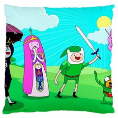 Adventure Time The Legend Of Zelda Parody Large Cushion Case (one Side) by Sarkoni