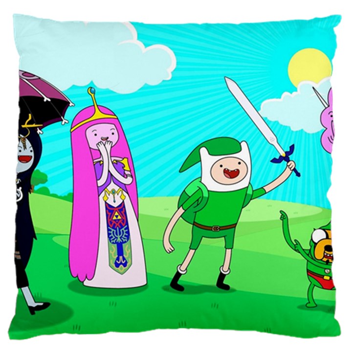 Adventure Time The Legend Of Zelda Parody Large Cushion Case (Two Sides)