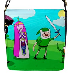 Adventure Time The Legend Of Zelda Parody Flap Closure Messenger Bag (s) by Sarkoni