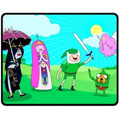 Adventure Time The Legend Of Zelda Parody Two Sides Fleece Blanket (medium) by Sarkoni