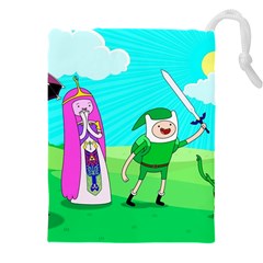 Adventure Time The Legend Of Zelda Parody Drawstring Pouch (5xl) by Sarkoni