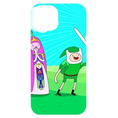 Adventure Time The Legend Of Zelda Parody Iphone 14 Black Uv Print Case by Sarkoni