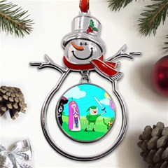 Adventure Time The Legend Of Zelda Parody Metal Snowman Ornament by Sarkoni