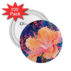 Abstract Art Artistic Bright Colors Contrast Flower Nature Petals Psychedelic 2 25  Buttons (100 Pack)  by Sarkoni