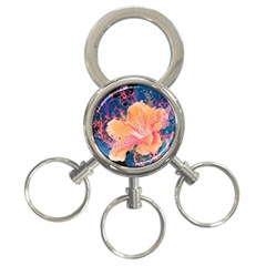 Abstract Art Artistic Bright Colors Contrast Flower Nature Petals Psychedelic 3-ring Key Chain by Sarkoni