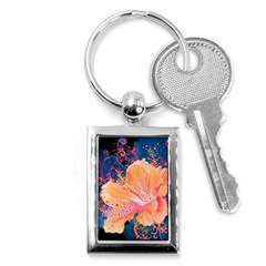 Abstract Art Artistic Bright Colors Contrast Flower Nature Petals Psychedelic Key Chain (rectangle) by Sarkoni