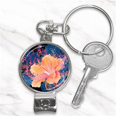 Abstract Art Artistic Bright Colors Contrast Flower Nature Petals Psychedelic Nail Clippers Key Chain by Sarkoni