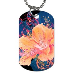 Abstract Art Artistic Bright Colors Contrast Flower Nature Petals Psychedelic Dog Tag (one Side) by Sarkoni