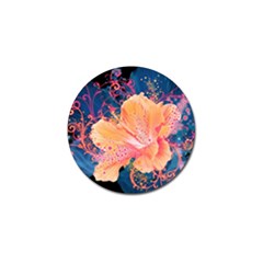 Abstract Art Artistic Bright Colors Contrast Flower Nature Petals Psychedelic Golf Ball Marker by Sarkoni