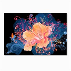 Abstract Art Artistic Bright Colors Contrast Flower Nature Petals Psychedelic Postcard 4 x 6  (pkg Of 10) by Sarkoni