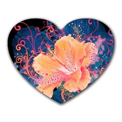 Abstract Art Artistic Bright Colors Contrast Flower Nature Petals Psychedelic Heart Mousepad by Sarkoni