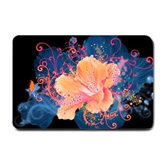 Abstract Art Artistic Bright Colors Contrast Flower Nature Petals Psychedelic Small Doormat by Sarkoni