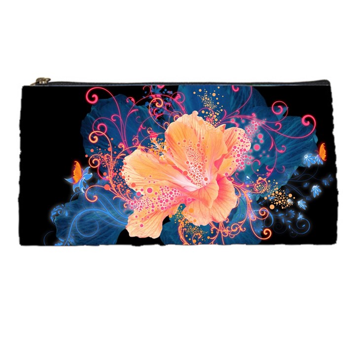 Abstract Art Artistic Bright Colors Contrast Flower Nature Petals Psychedelic Pencil Case