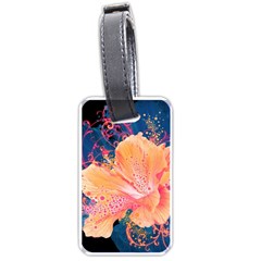 Abstract Art Artistic Bright Colors Contrast Flower Nature Petals Psychedelic Luggage Tag (one Side) by Sarkoni