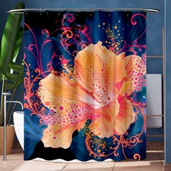 Abstract Art Artistic Bright Colors Contrast Flower Nature Petals Psychedelic Shower Curtain 60  X 72  (medium)  by Sarkoni