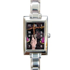 Jujutsu Kaisen Heart Design Heart Psychedelic Anime Hands Rectangle Italian Charm Watch