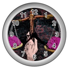 Jujutsu Kaisen Heart Design Heart Psychedelic Anime Hands Wall Clock (Silver)