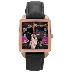 Jujutsu Kaisen Heart Design Heart Psychedelic Anime Hands Rose Gold Leather Watch 