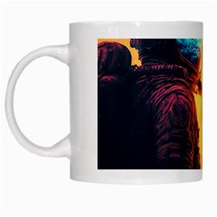 Illustration Trippy Psychedelic Astronaut Landscape Planet Mountains White Mug by Sarkoni