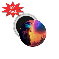 Illustration Trippy Psychedelic Astronaut Landscape Planet Mountains 1 75  Magnets (100 Pack)  by Sarkoni