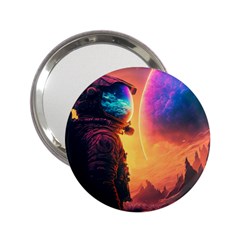 Illustration Trippy Psychedelic Astronaut Landscape Planet Mountains 2 25  Handbag Mirrors by Sarkoni