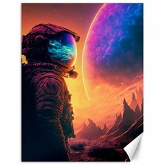 Illustration Trippy Psychedelic Astronaut Landscape Planet Mountains Canvas 18  X 24  by Sarkoni