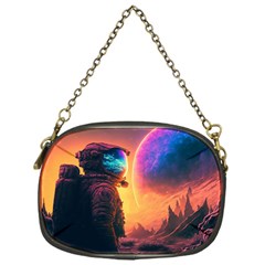 Illustration Trippy Psychedelic Astronaut Landscape Planet Mountains Chain Purse (one Side) by Sarkoni