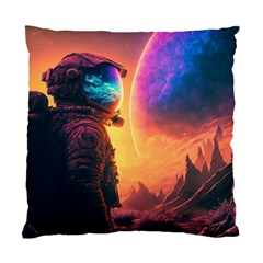 Illustration Trippy Psychedelic Astronaut Landscape Planet Mountains Standard Cushion Case (one Side) by Sarkoni