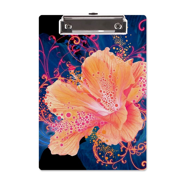 Abstract Art Artistic Bright Colors Contrast Flower Nature Petals Psychedelic A5 Acrylic Clipboard