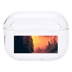 Illustration Trippy Psychedelic Astronaut Landscape Planet Mountains Hard Pc Airpods Pro Case by Sarkoni