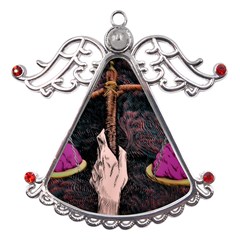 Jujutsu Kaisen Heart Design Heart Psychedelic Anime Hands Metal Angel With Crystal Ornament