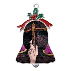 Jujutsu Kaisen Heart Design Heart Psychedelic Anime Hands Metal Holly Leaf Bell Ornament