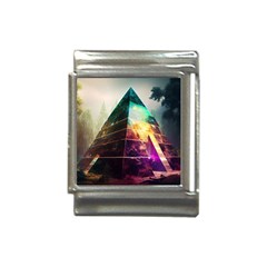 Tropical Forest Jungle Ar Colorful Midjourney Spectrum Trippy Psychedelic Nature Trees Pyramid Italian Charm (13mm) by Sarkoni