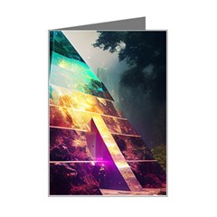 Tropical Forest Jungle Ar Colorful Midjourney Spectrum Trippy Psychedelic Nature Trees Pyramid Mini Greeting Card by Sarkoni