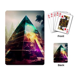 Tropical Forest Jungle Ar Colorful Midjourney Spectrum Trippy Psychedelic Nature Trees Pyramid Playing Cards Single Design (Rectangle)