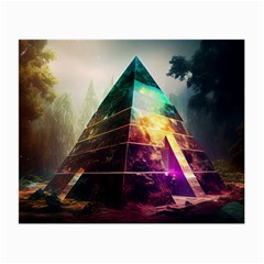 Tropical Forest Jungle Ar Colorful Midjourney Spectrum Trippy Psychedelic Nature Trees Pyramid Small Glasses Cloth (2 Sides) by Sarkoni