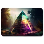 Tropical Forest Jungle Ar Colorful Midjourney Spectrum Trippy Psychedelic Nature Trees Pyramid Large Doormat 30 x20  Door Mat