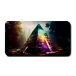 Tropical Forest Jungle Ar Colorful Midjourney Spectrum Trippy Psychedelic Nature Trees Pyramid Medium Bar Mat 16 x8.5  Bar Mat