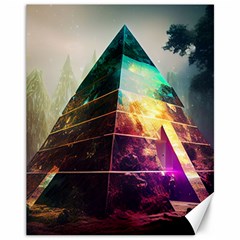 Tropical Forest Jungle Ar Colorful Midjourney Spectrum Trippy Psychedelic Nature Trees Pyramid Canvas 11  X 14  by Sarkoni