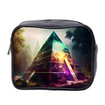 Tropical Forest Jungle Ar Colorful Midjourney Spectrum Trippy Psychedelic Nature Trees Pyramid Mini Toiletries Bag (Two Sides) Front